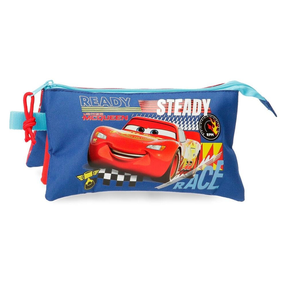 Disney Joumma Cars Lets Race Triple Pencil Case 22X12x5cm Polyester L, Triple Case Red