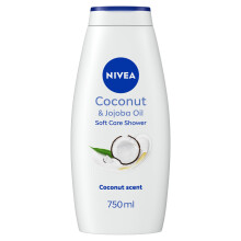 Coconut & Jojoba Oil Shower Cream (750ml), Moisturising Body Wash with Coconut and Jojoba Oil, Luxurious Shower Gel for Women, for Soft and Supple