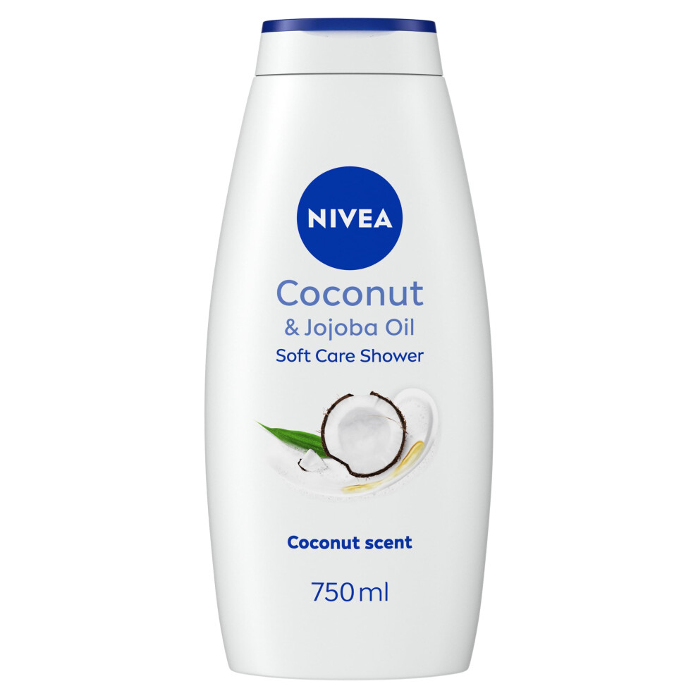 Coconut & Jojoba Oil Shower Cream (750ml), Moisturising Body Wash with Coconut and Jojoba Oil, Luxurious Shower Gel for Women, for Soft and Supple