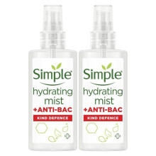2 Pack of Simple Hydrating Mist + Anti-Bacterial Kind Defence Protect Mist 125ml