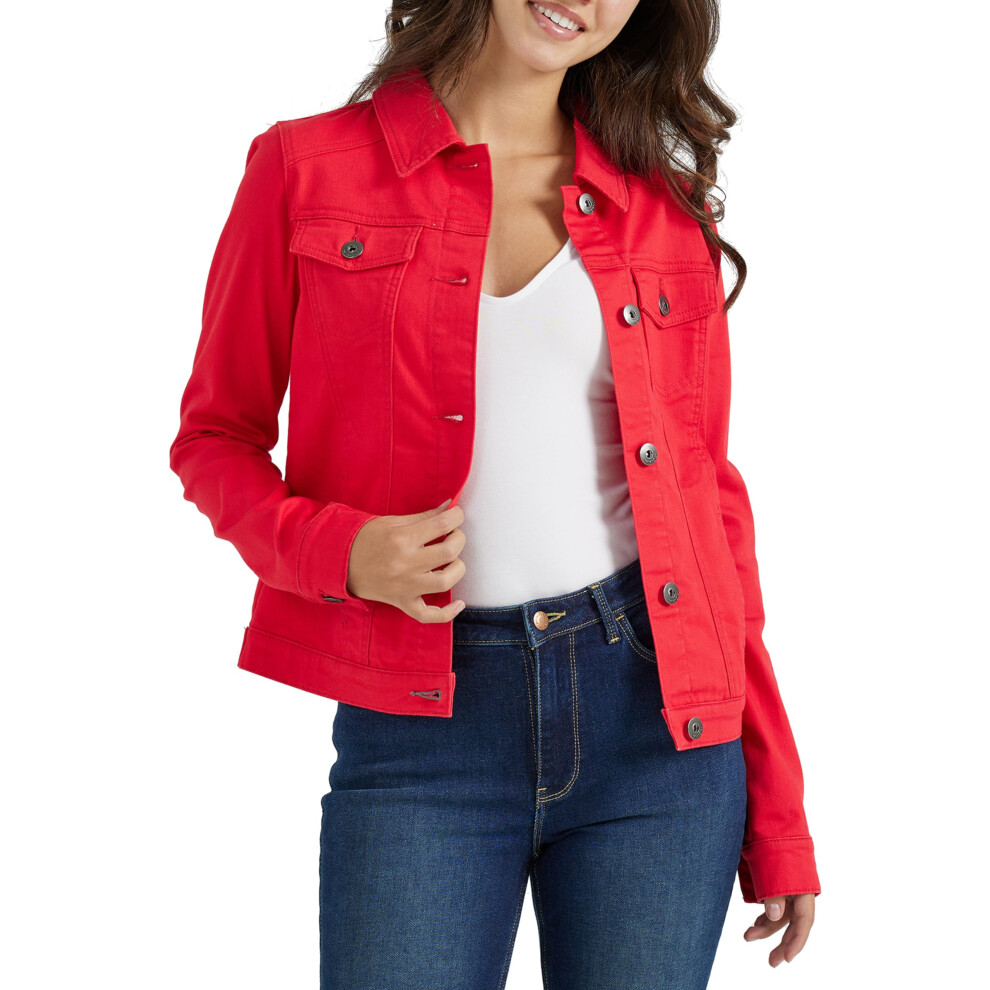 New Wrangler Women's Authentics Stretch Denim Jacket, Medium Red 112325879
