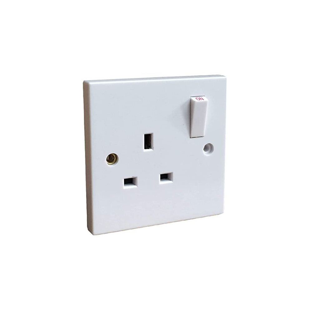 Mr. Gadget's Solutions 13A Single Gang Uk Switched Wall Socket (Single Pole) - White 5056413096913