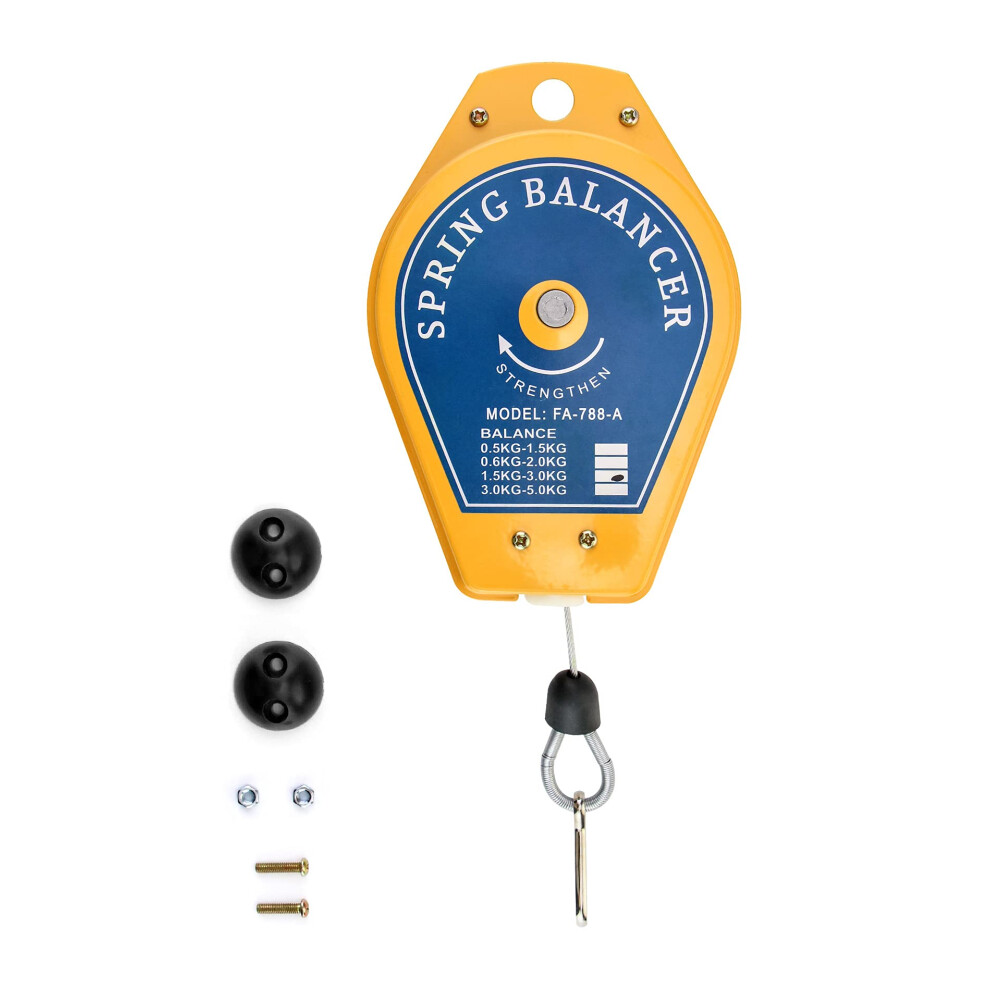 Qwork Spring Balancer, 1.5-3Kg Retractable Hanging Tool Holder Hanger For Assembly Line 734900612024
