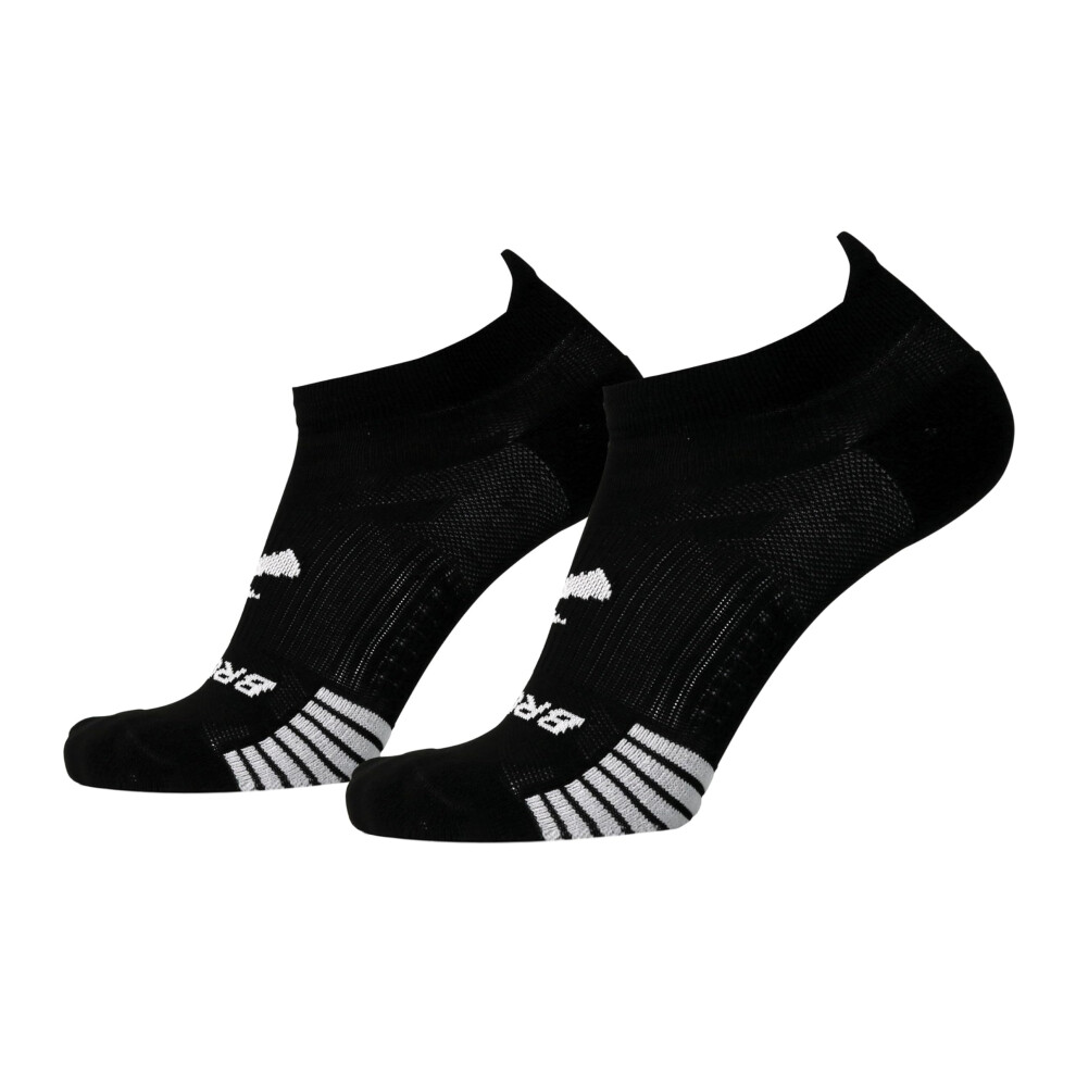 Brooks Ghost Lite No Show Socks I Performance Running  Comfort Fit with Arch Support for Men & Women (2-Pack Set) - Black - Medium