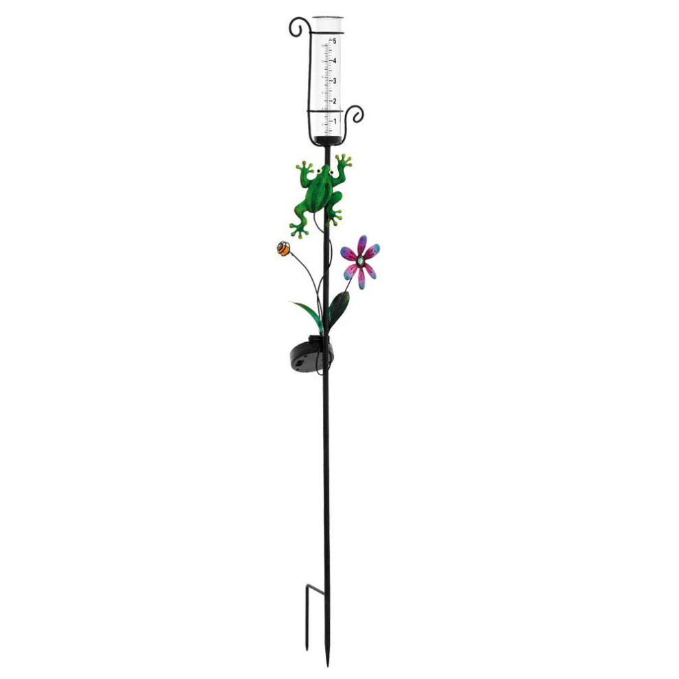 48709 Solar-LED Frog and Flower Exterior Spike Light