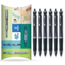 Acroball Retractable Ballpoint Pen - Begreen Range 79% Recycled - Pack of 6 Pens - Medium 1.0mm Nib - Ideal for Writing, School, Home, Revision,