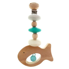 Wooden Toy Fish 10126508 Mini Wooden Trapeze for Babies from 0 Months Approx. 20 x 7 x 3.5 cm, Multicolorse