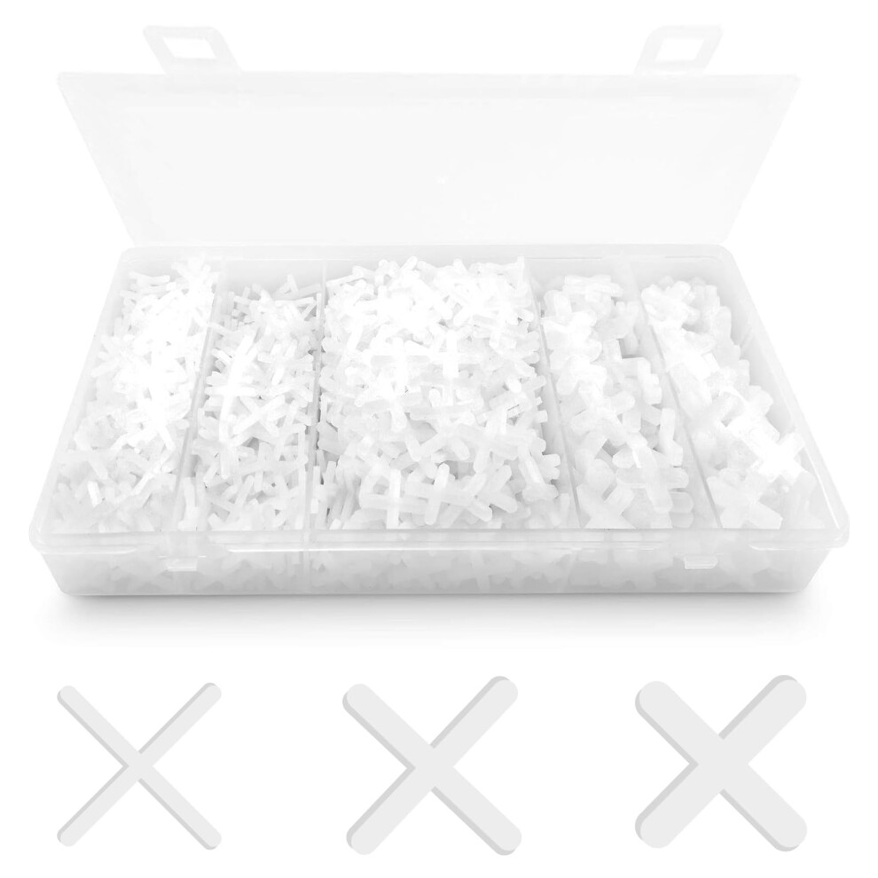 1000Pcs Tile Spacers 2Mm 3Mm 5Mm Plastic Cross Shaped Tile Spacers,White 768253296976