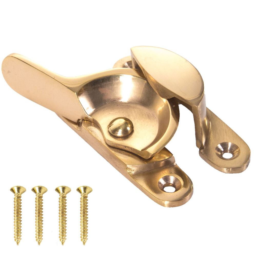 2X Brass Sash Window Fitch Fasteners & Screws 5057502166272