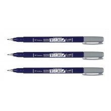 Fudenosuke Set of 3 Felt-Tip Pens for Drawing and Calligraphy Brushes Grey