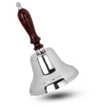 Hand Bell - Wooden Handle School Bells - Last Order Ringing Bell For Santa, Adults, Tea, Elderly, Jubilee, Classroom, Christmas, Children & Dinner