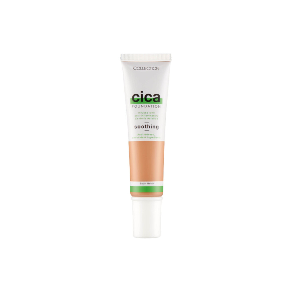 Cosmetics Hydrating Medium Coverage Cica Foundation Infused with Anti-Redness, Vegan Foundation, 30ml, Praline