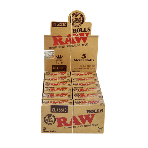Classic Natural Unrefined Rolling Paper Rolls - 5 Meter Roll (24) 2