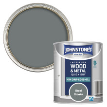 - Interior Wood and Metal Paint - Eggshell Finish - Steel Smoke - 750 ml - Quick Drying - Non Drip Water Based Formula