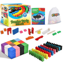 – 370pcs Domino Set/Dominoes for children wooden “Domino Party Edition XXL” Set + Bag + Booklet + Accessories