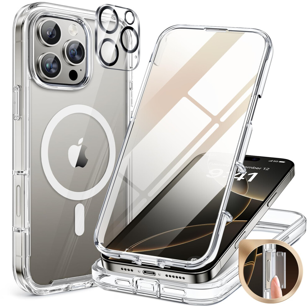 Magnetic Case For Iphone 16 Pro Max Case 6.9-Inch, Full Body Bumper Case Compatible With Magsafe And Built-In 9H Tempered Glass Screen Protector + 6949312341170