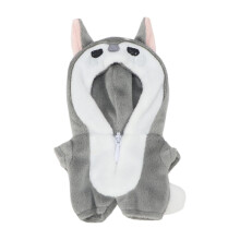 niannyyhouse 10cm roupas de boneca de pelcia dinossauro tubaro onesies solto bodysuit macio pelcia brinquedo vestir acessrios (cinza-2)