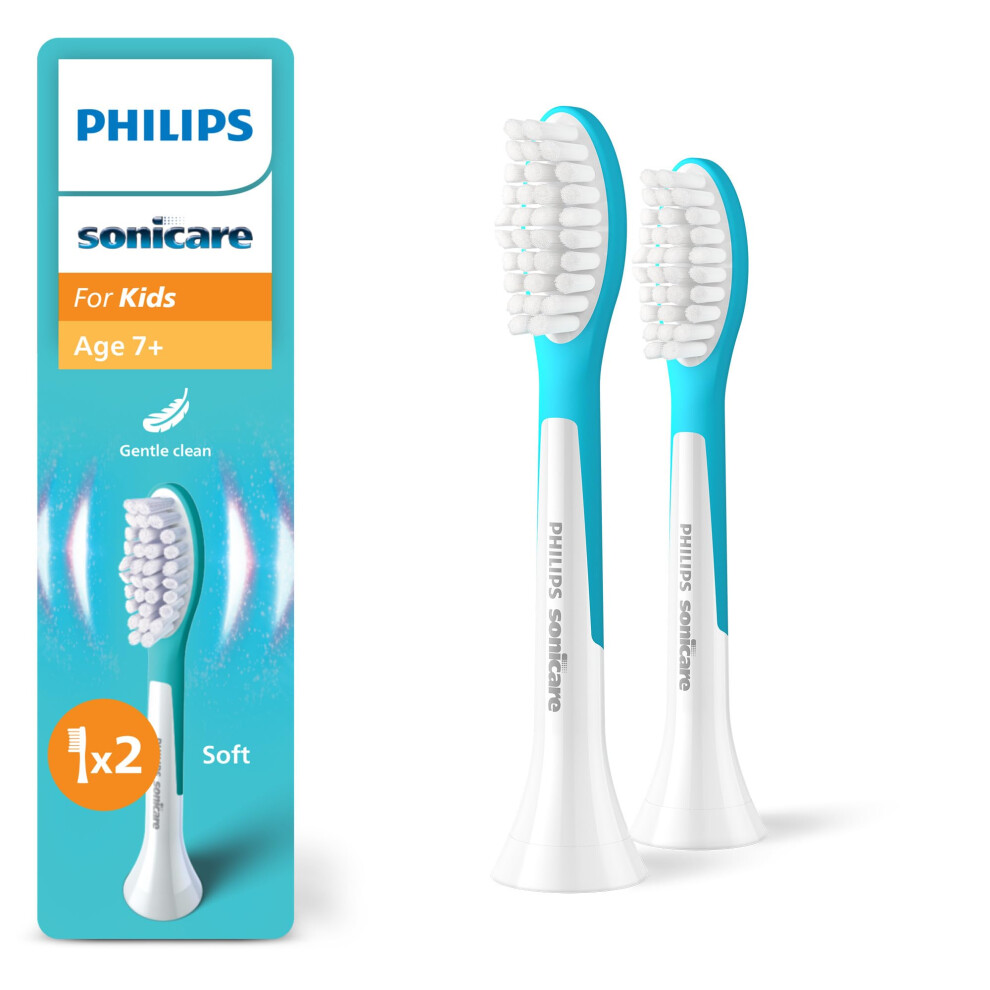 Philips Sonicare For Kids, Genuine Replacement Toothbrush Heads For Kids Aged 7+, 2 Pack, Hx6042/90