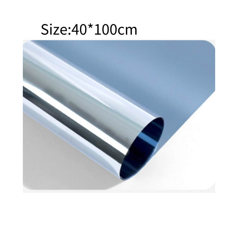 (Light Blue, 40*100cm/15.75*39.37in) Way Mirror One Window Film Uv Reflective Privacy Tint Foil Home Glass Sticker