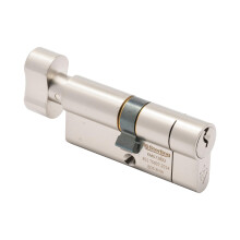 Int Ext BS1 ETN4545 Thumbturn Door Cylinder, Satin Nickel, Internal 45mm External 55mm (100mm Total)