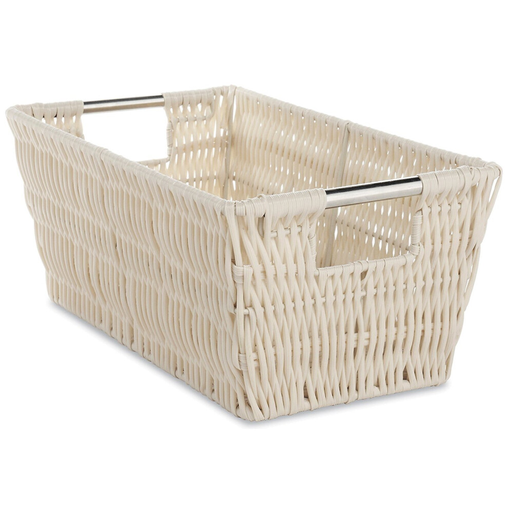 New Whitmor Rattique Small Shelf Tote Latte