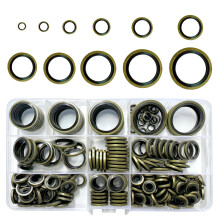 Dowty 214 Pcs Bonded Seal Oil Washers Kit - Metal Rubber Sealing Rings, Drain Plug Gaskets Assortment, Engine Oil Crush Washers (M5/6/8/10/12/14/16/18