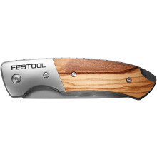 Festool Working Knife 203994 - Olive Wood Handle, 8.5 cm Blade, Stainless Steel 3Cr13, Safety-Lock