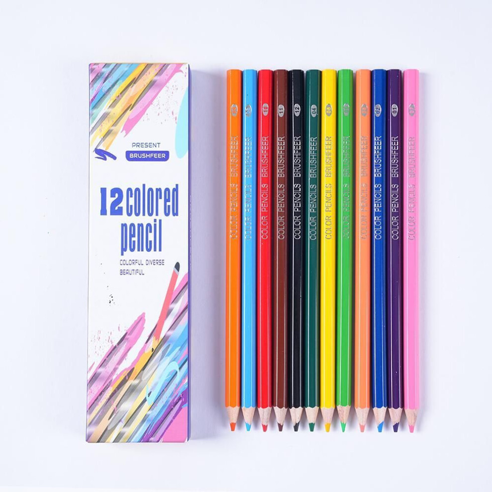 (12 Colors) 12/24/36/48 Colors Oil Pencil Artist Professional Color Pencils Set Sketching Painting For Kids Students Drawing School Art Supplies