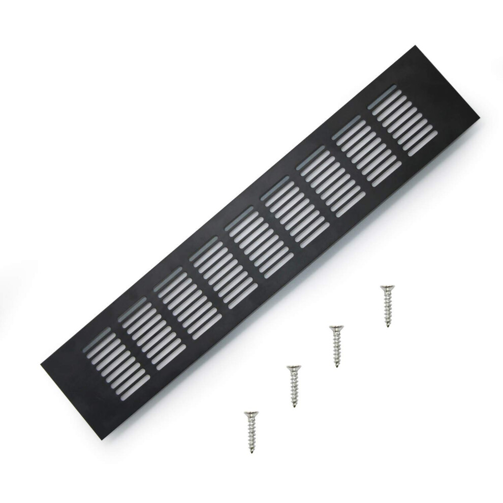 Air Vent Grille Cover, 400 Mm Black Square Aluminum Alloy Black Vent Cover For Cupboard Wardrobe Ventilation 735632150280