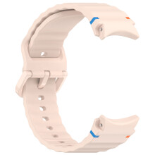 Watch Strap Watch Band for Samsung Galaxy Watch 7 Silicone Wave Pattern Line Colorful Buckle (Pink)
