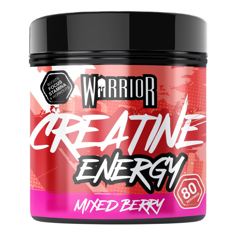 Warrior Creatine Monohydrate Powder + Energy - Formulated As A Pre Workout To Fuel Performance And Support Muscle Recovery - Contains Caffeine & Vitamins 360G
