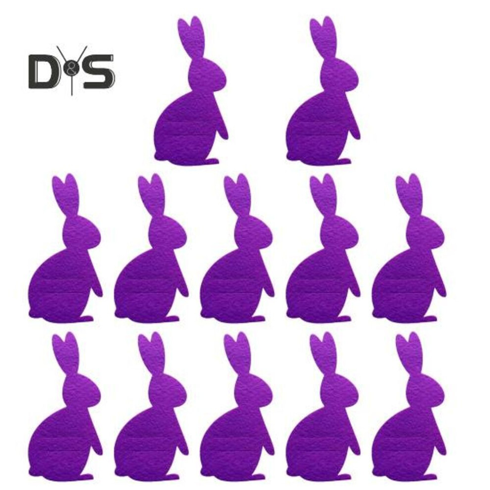 (purple) 12 Pcs Easter Bunny Cutlery Holders Felt Holders for Knife Forks Tableware Holder Dinner Utensil Sleeve for Easter Party Wedding Birthday Decor