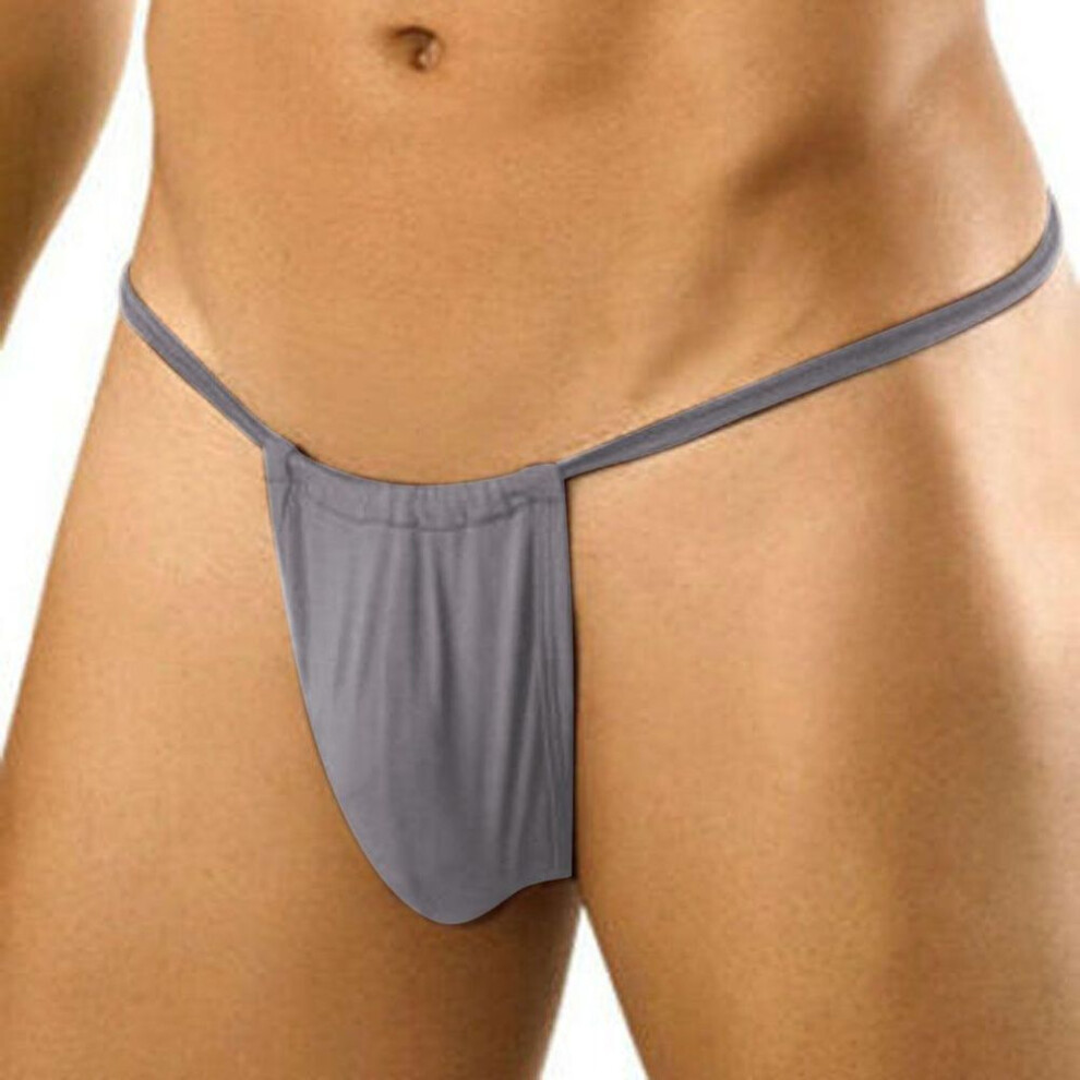 (XL, grey) Ultra-thin Breathable Mesh Low-waist Men's Thong Briefs
