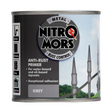 Anti-Rust Primer Metal Protection Fast Drying Rust Resistant Formula for Water-Based & Oil-Based Topcoats 250ml, Grey