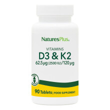 NaturesPlus, Vitamine D3 & K2, 90 Tabletten