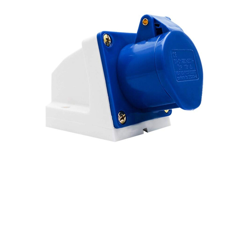 32A 220V Ip44 3 Pin Industrial Site Socket & Waterproof Ip44 Wall Plug 2P Connector Plug + Earth Male/Female (#123) 754914205883