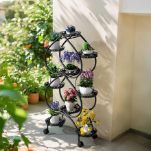 6 Tier 9 Potted Iron Plant Stand Garden Flower Holder Display Shelf
