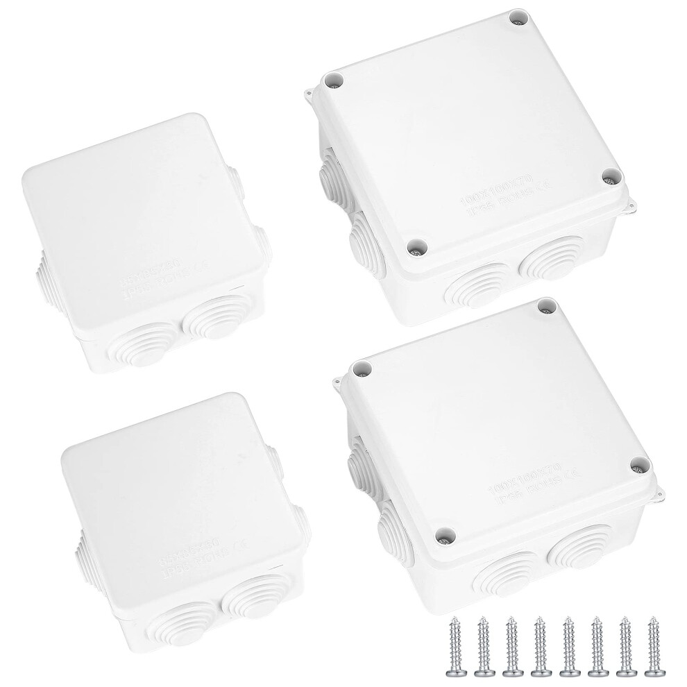 4 Pcs Waterproof Junction Box, Ip65 Ip55 Electrical Project Box Dustproof Weatherproof, Abs Outdoor Cable Enclosure Junction Box For Indoor Outdoor 719710727762