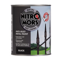Smooth Metal Paint, No Primer Needed, UV Resistant for Metal Doors and Furniture, Rust Protection, Black 750 ml