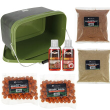 NGT Carp Coarse Fishing Bait Bucket Set - Includes 5L Bucket with 2x Packs of Boilies, 2x Packs of Groundbait and 2x 50ml Liquid Booster (Mixed