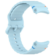 Watch Strap Watch Band for Samsung Galaxy Watch 7 Silicone Wave Pattern Line Colorful Buckle (Light Blue)