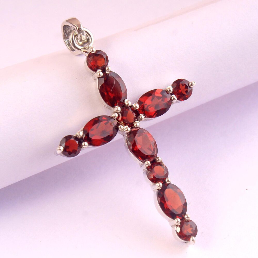 (red) Crystal Healing Pendant, Reiki Pendant, Silver Jewelry, Gifts For Her, Gemstone jewelry, Garnet Pendant