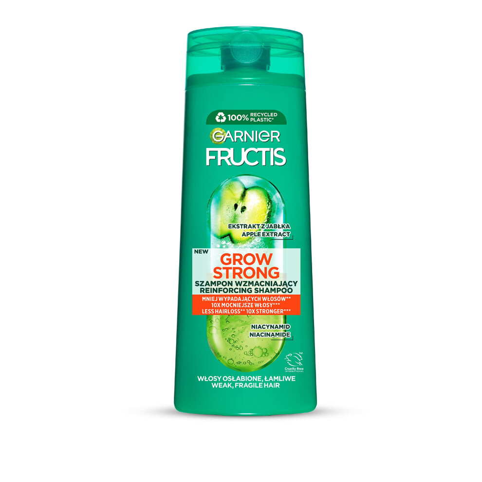 Garnier Fructis Grow Strong Hair Shampoo With Tendency To Break, Strengthens And Reduces Shedding, 400 Ml