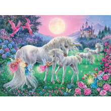 Ravensburger - Eenhoorns in het Maanlicht - 100 Stukjes Glow in het Donker Puzzel - Mystiek, Kleurvol Beeld