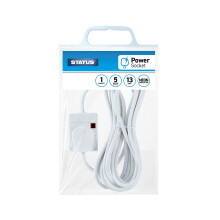 White Extension Lead | 5m Extension Cable with 1 Socket | 1WS5MCP10