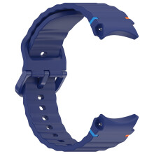 Watch Strap Watch Band for Samsung Galaxy Watch 7 Silicone Wave Pattern Line Colorful Buckle (Midnight Blue)