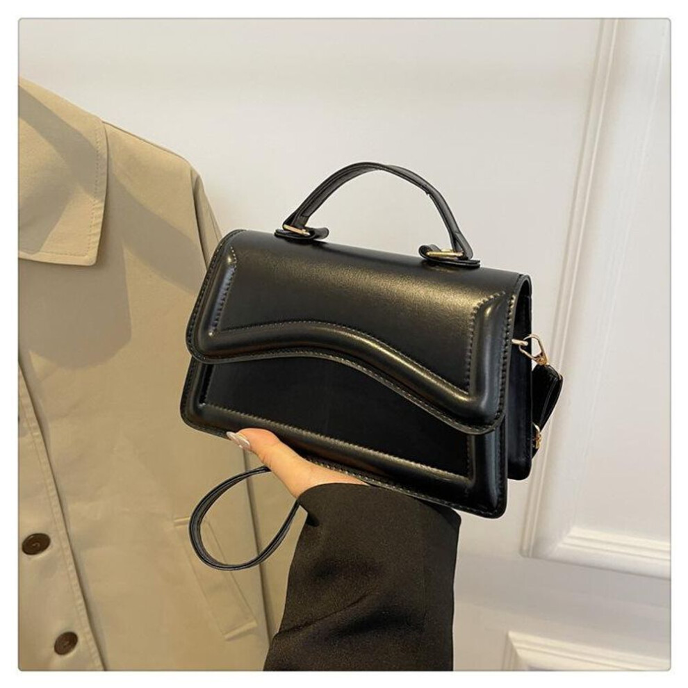 (black) Fashion Square Handbag Women Pu Leather Crossbody Bag Elegant Shoulder Purse For Daily Use