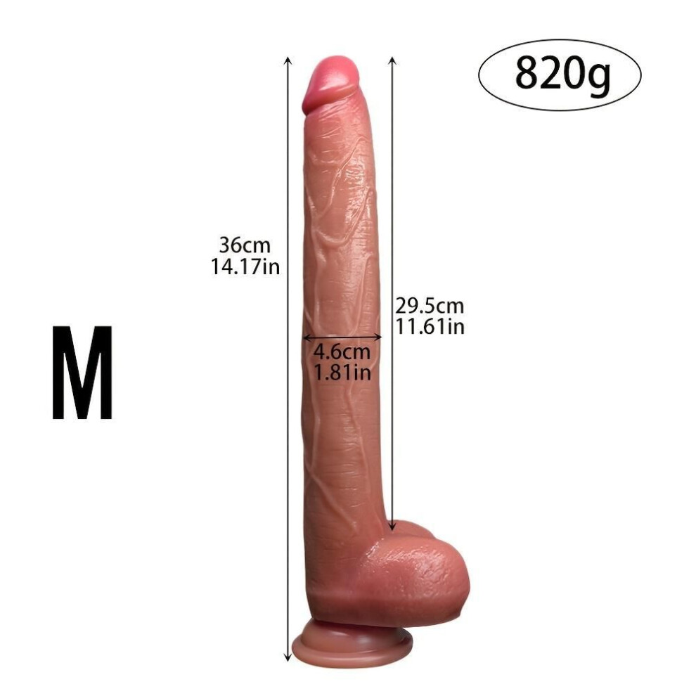 (M) Lifelike Beige Dildo – Thick & Long Liquid Silicone, Super Soft Realistic Texture, Manual Adult Toy for Women, Men & Couples