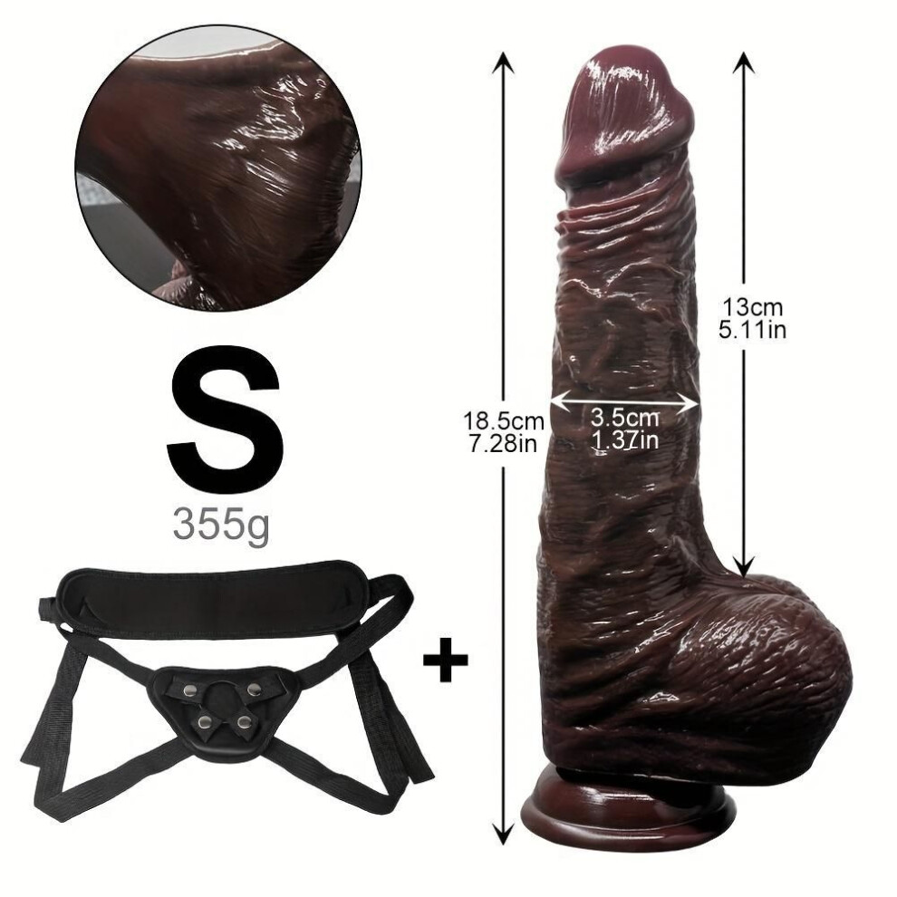 (Wear BBlack LU PPY-S) Wearable Light Beige Dildo|realistic Flesh Texture,multi-sized Sliding Design|silicone With Strong Suction Cup|adult Sex Toy For Women,men & Coupl