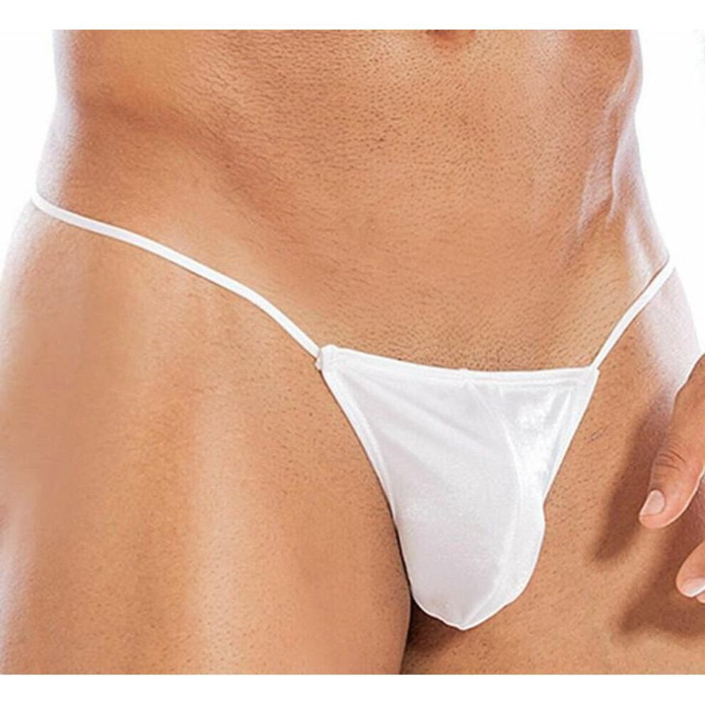 (One size (65-100cm), white) Men's Sexy Low-Rise Multi-Color Thong Briefs